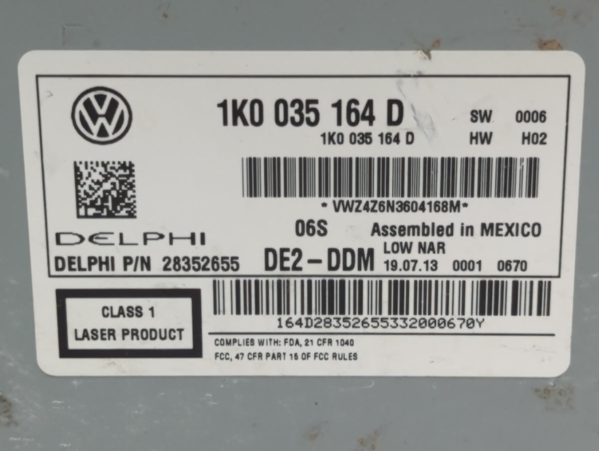 2012-2017 Volkswagen Jetta Am Fm Cd Player Radio Receiver 510337 - Oemusedautoparts1.com