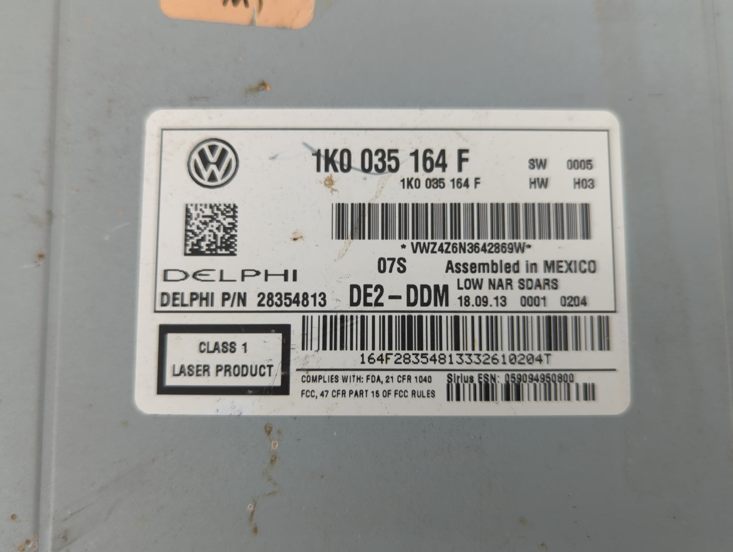 2011-2014 Volkswagen Jetta Radio AM FM Cd Player Receiver Replacement P/N:1K0 035 164 D 1K0 035 164 F Fits OEM Used Auto Par