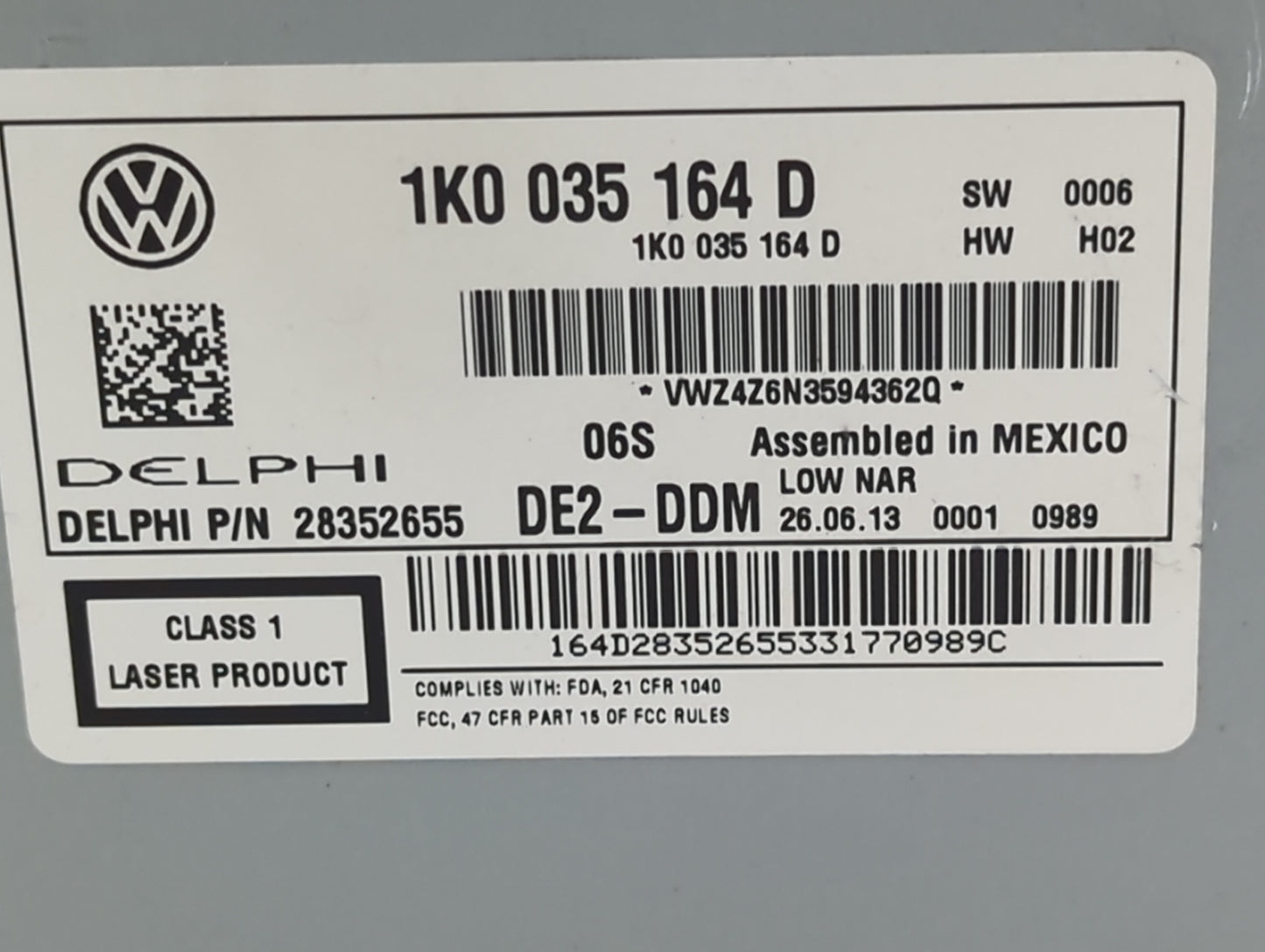 2011-2014 Volkswagen Jetta Am Fm Cd Player Radio Receiver - Oemusedautoparts1.com