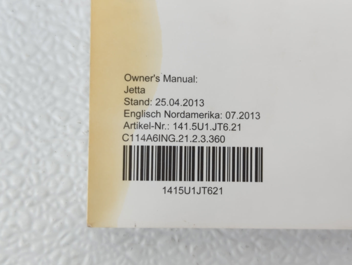 2014 Volkswagen Jetta Owners Manual Book Guide OEM Used Auto Parts - Oemusedautoparts1.com