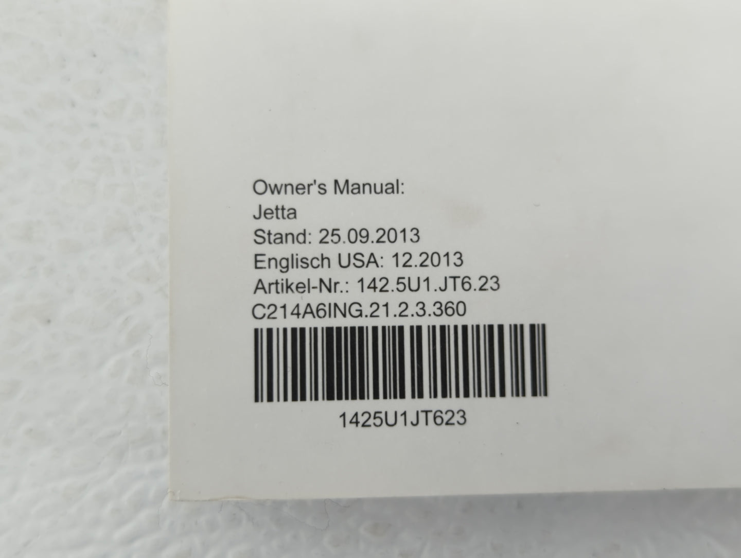 2014 Volkswagen Jetta Owners Manual Book Guide OEM Used Auto Parts - Oemusedautoparts1.com