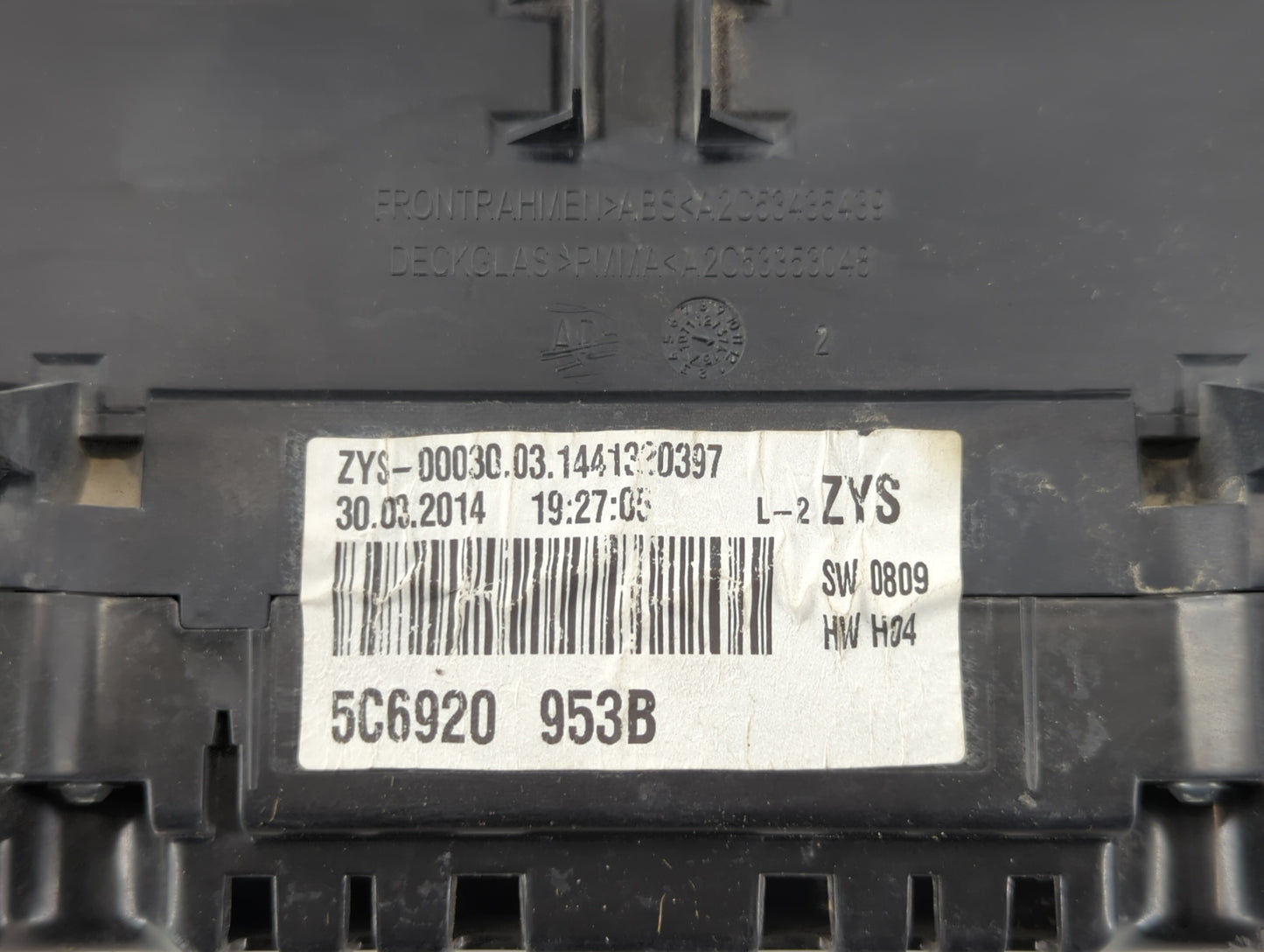 2014 Volkswagen Jetta Instrument Cluster Speedometer Gauges P/N:5C6920953B Fits OEM Used Auto Parts - Oemusedautoparts1.com