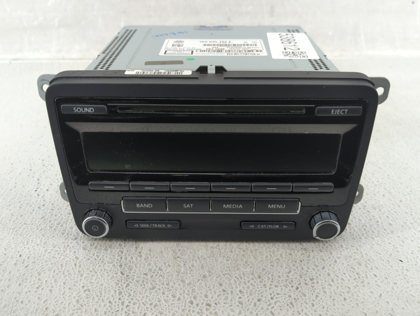 2014 Volkswagen Jetta Radio AM FM Cd Player Receiver Replacement P/N:1K0 035 164 F Fits Fits 2013 2015 OEM Used Auto Parts -