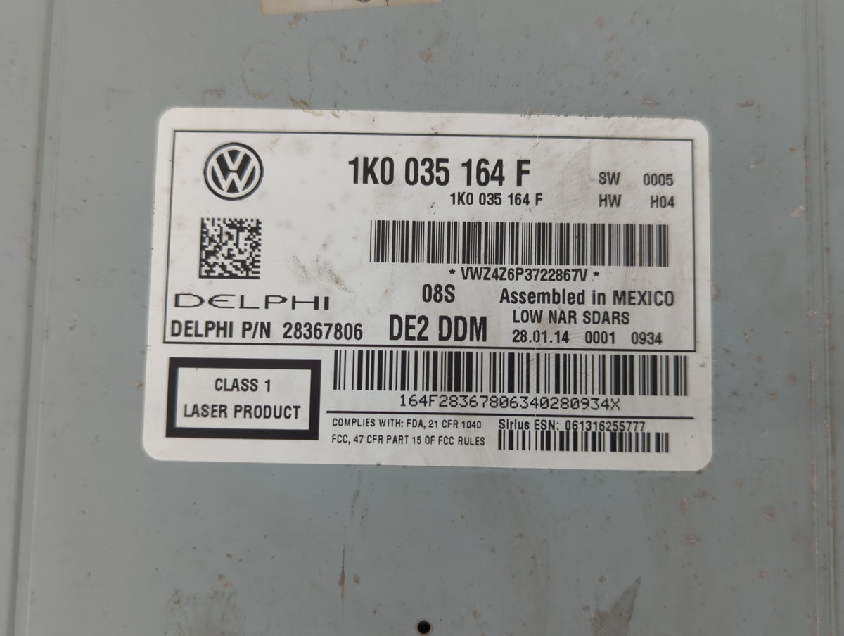2014-2014 Volkswagen Jetta Am Fm Cd Player Radio Receiver 549266 - Oemusedautoparts1.com