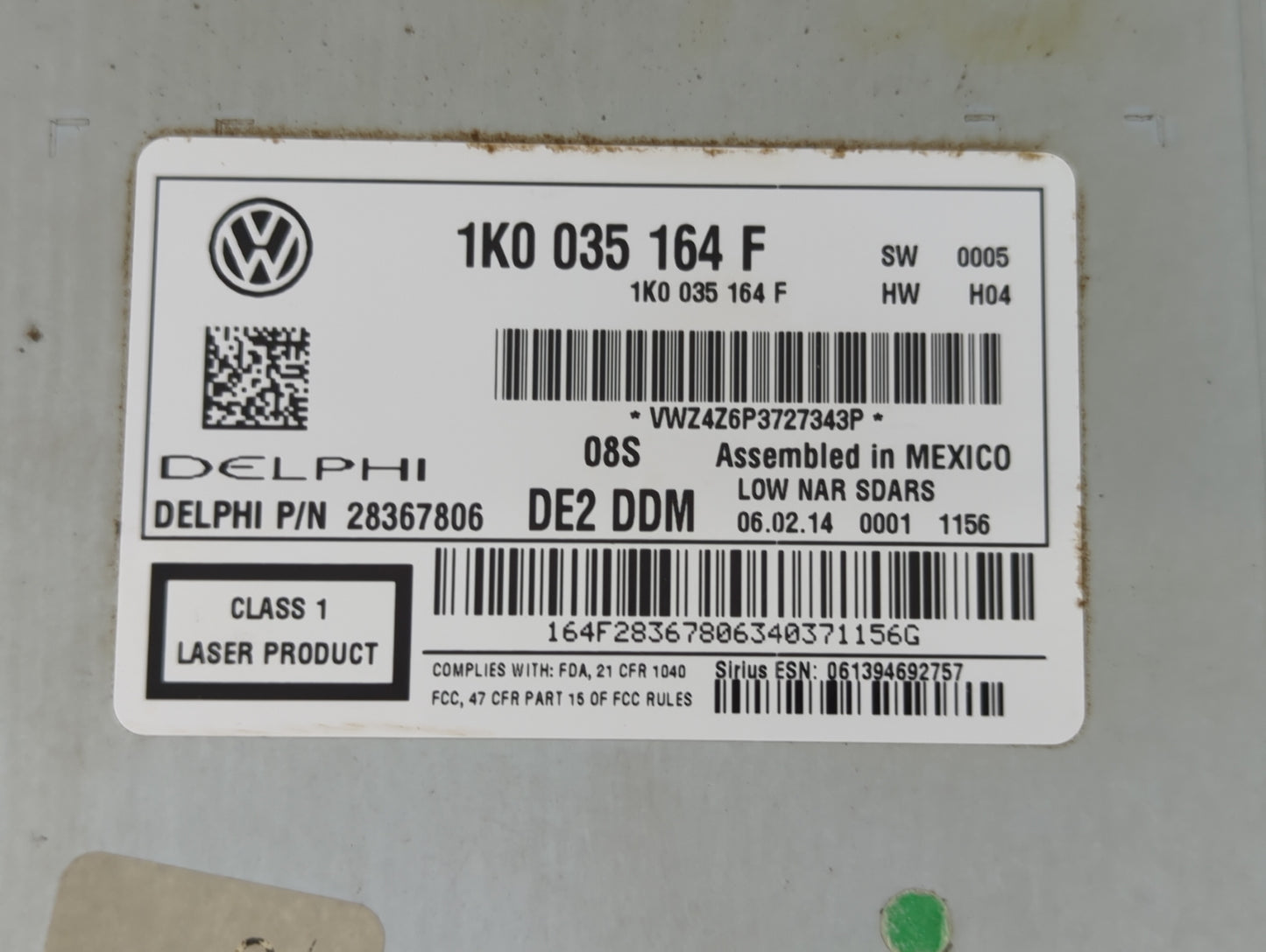 2014-2014 Volkswagen Jetta Am Fm Cd Player Radio Receiver - Oemusedautoparts1.com
