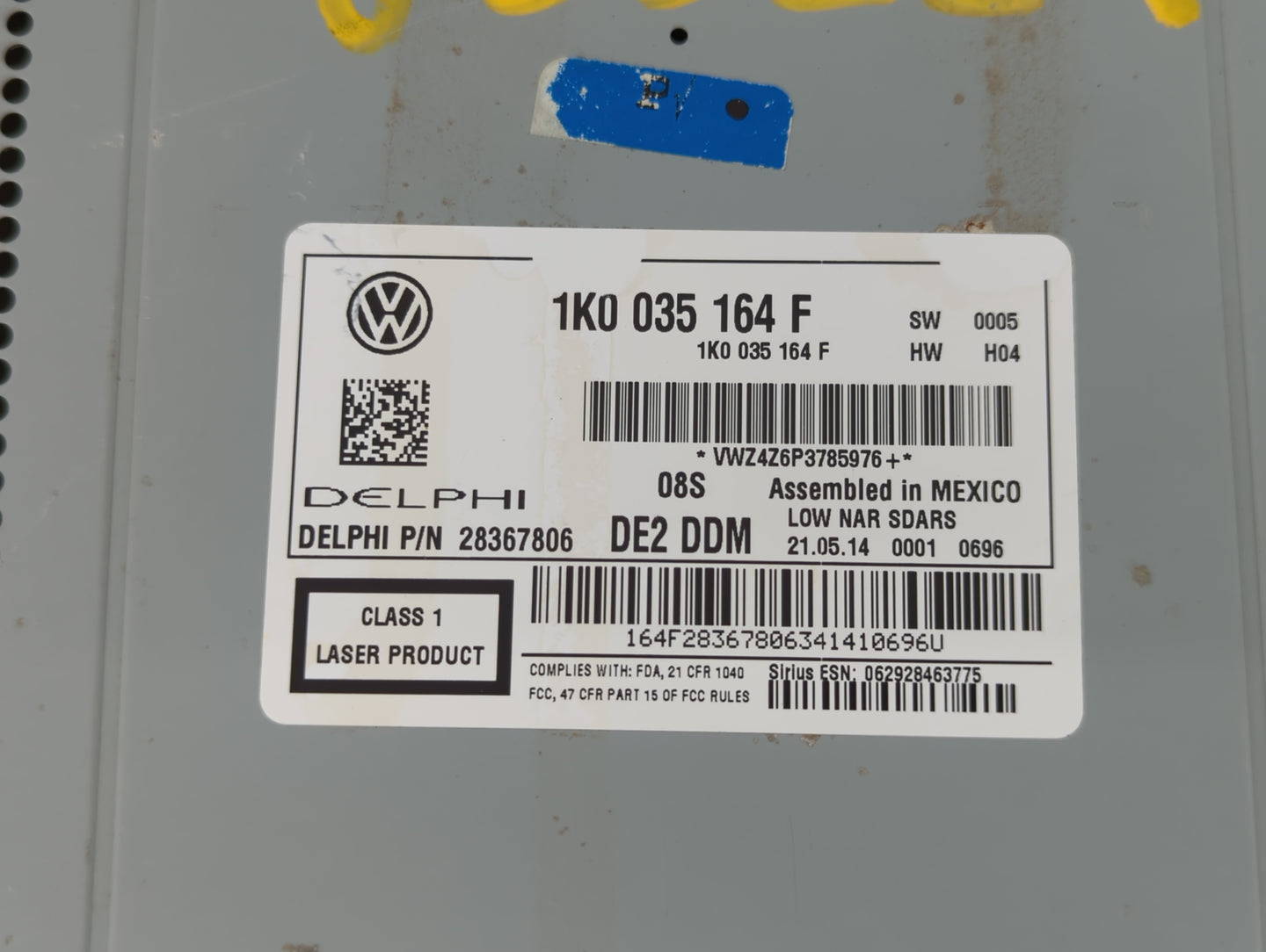 2014-2014 Volkswagen Jetta Am Fm Cd Player Radio Receiver - Oemusedautoparts1.com