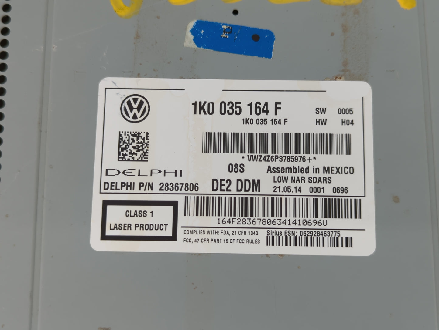 2014-2014 Volkswagen Jetta Am Fm Cd Player Radio Receiver - Oemusedautoparts1.com