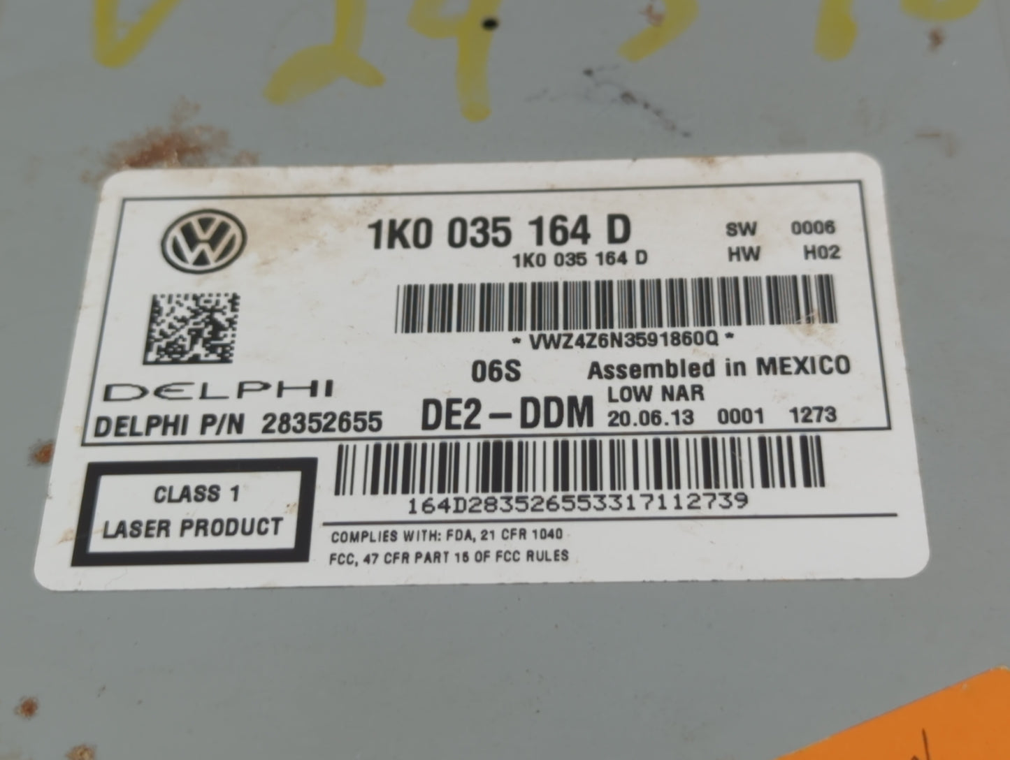 2011-2014 Volkswagen Jetta Am Fm Cd Player Radio Receiver - Oemusedautoparts1.com