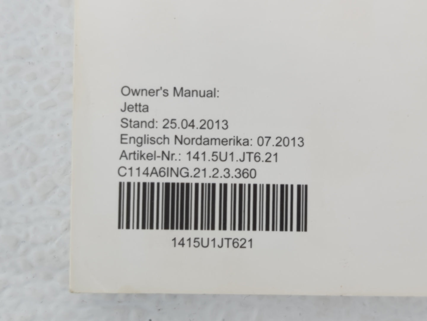 2014 Volkswagen Jetta Owners Manual Book Guide OEM Used Auto Parts - Oemusedautoparts1.com