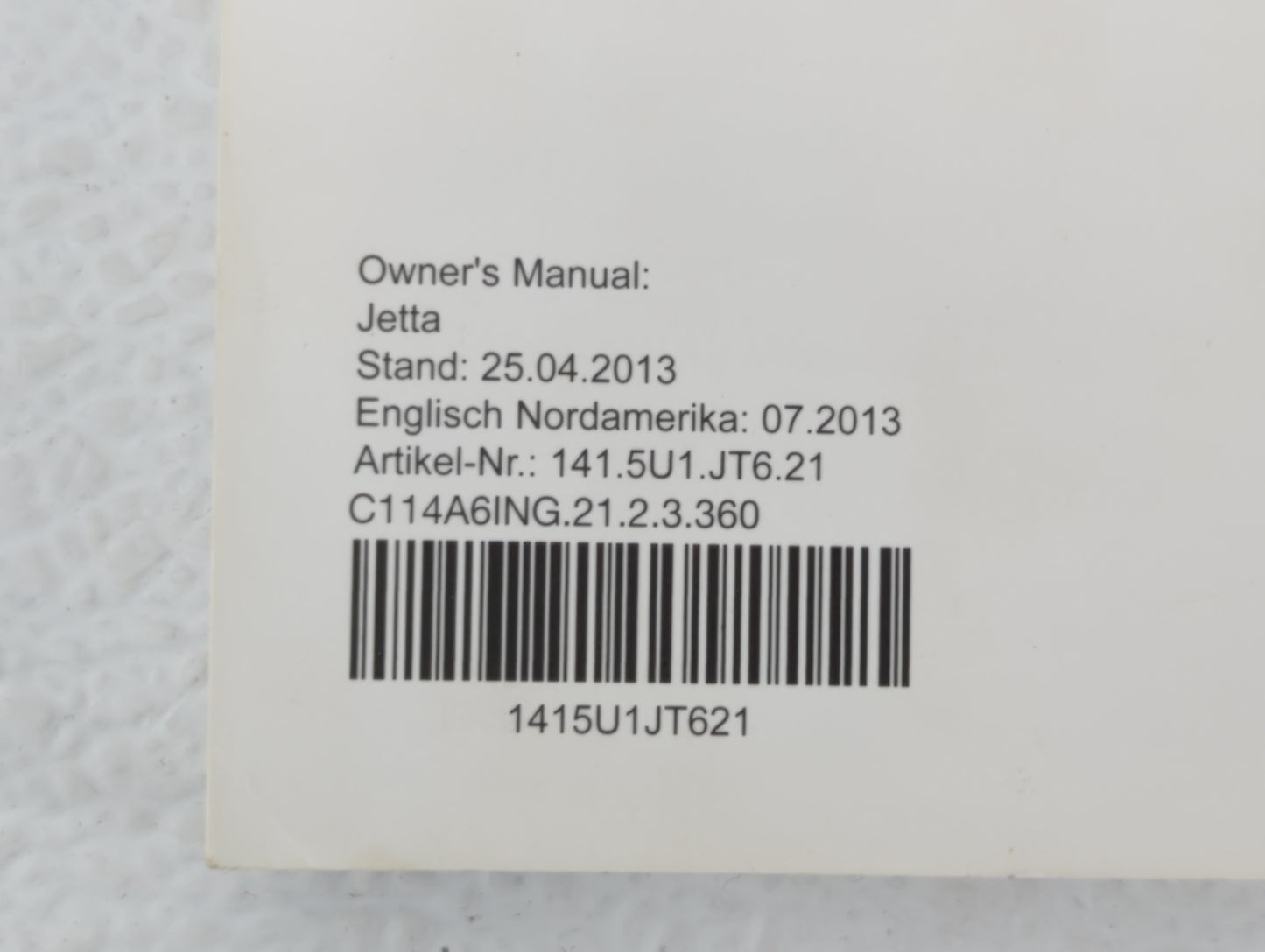 2014 Volkswagen Jetta Owners Manual Book Guide OEM Used Auto Parts - Oemusedautoparts1.com