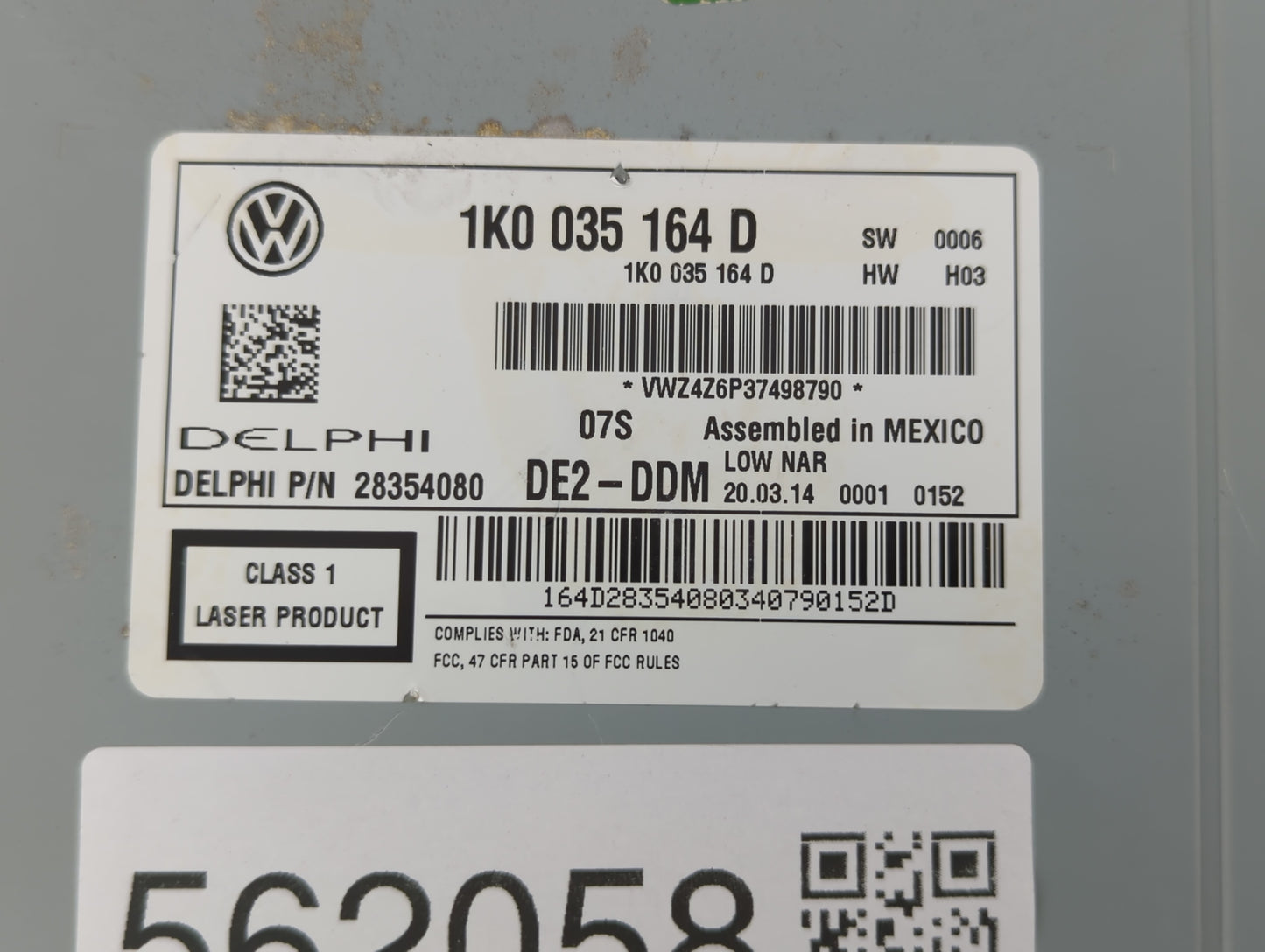 2011-2014 Volkswagen Jetta Am Fm Cd Player Radio Receiver - Oemusedautoparts1.com