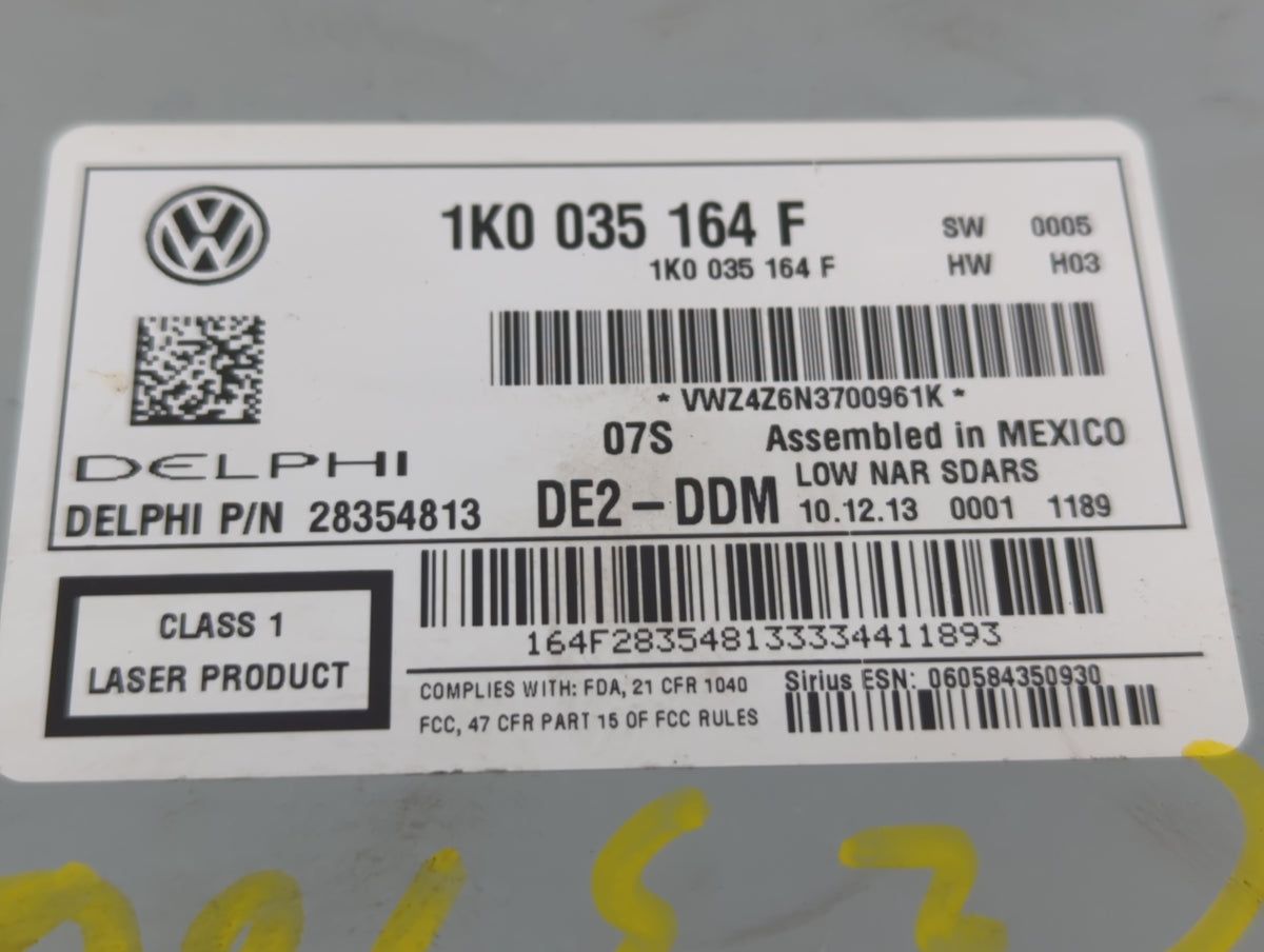 2014-2014 Volkswagen Jetta Am Fm Cd Player Radio Receiver 583597 - Oemusedautoparts1.com