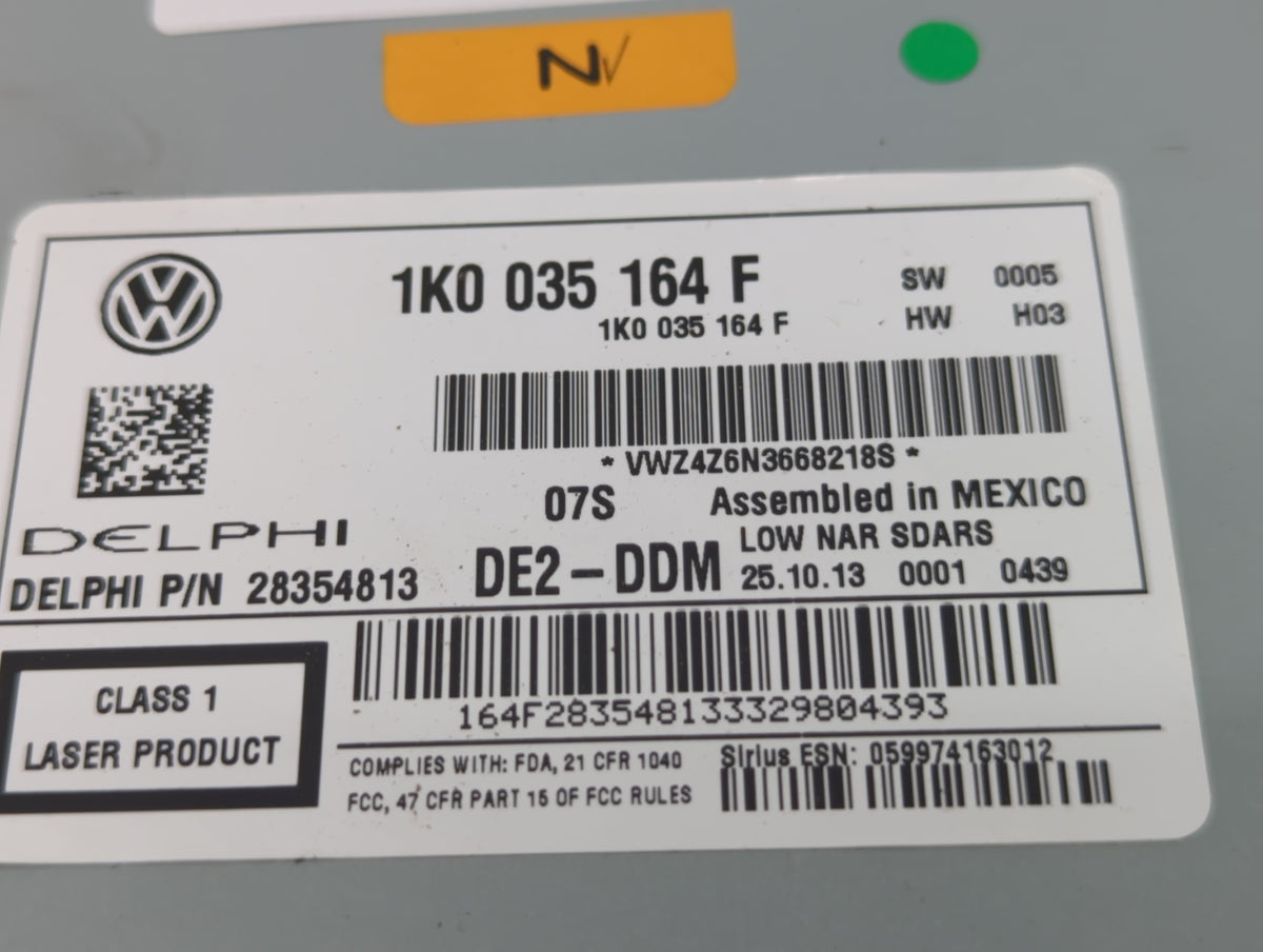 2014-2014 Volkswagen Jetta Am Fm Cd Player Radio Receiver 583700 - Oemusedautoparts1.com