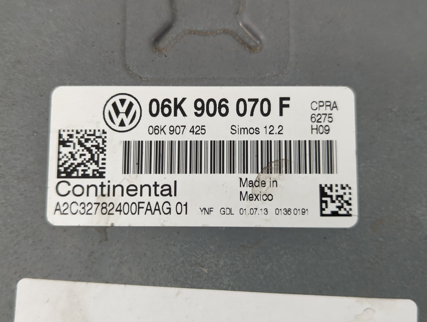 2014 Volkswagen Jetta PCM Engine Control Computer ECU ECM PCU OEM P/N:06K 906 070 F Fits OEM Used Auto Parts - Oemusedautopa