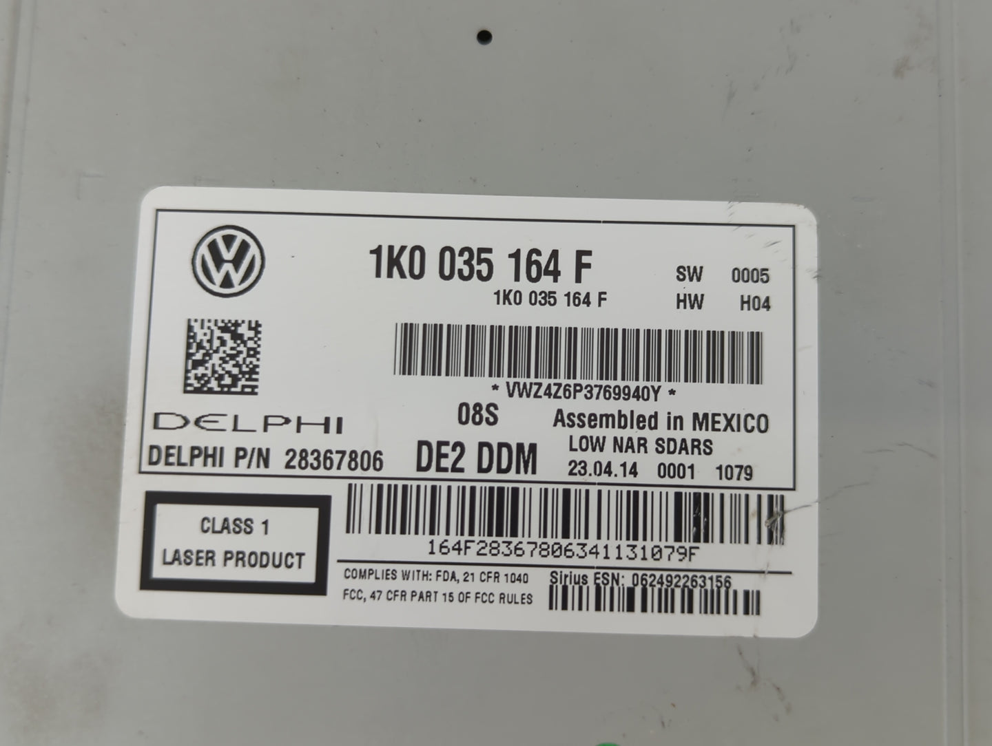 2014-2014 Volkswagen Jetta Am Fm Cd Player Radio Receiver - Oemusedautoparts1.com