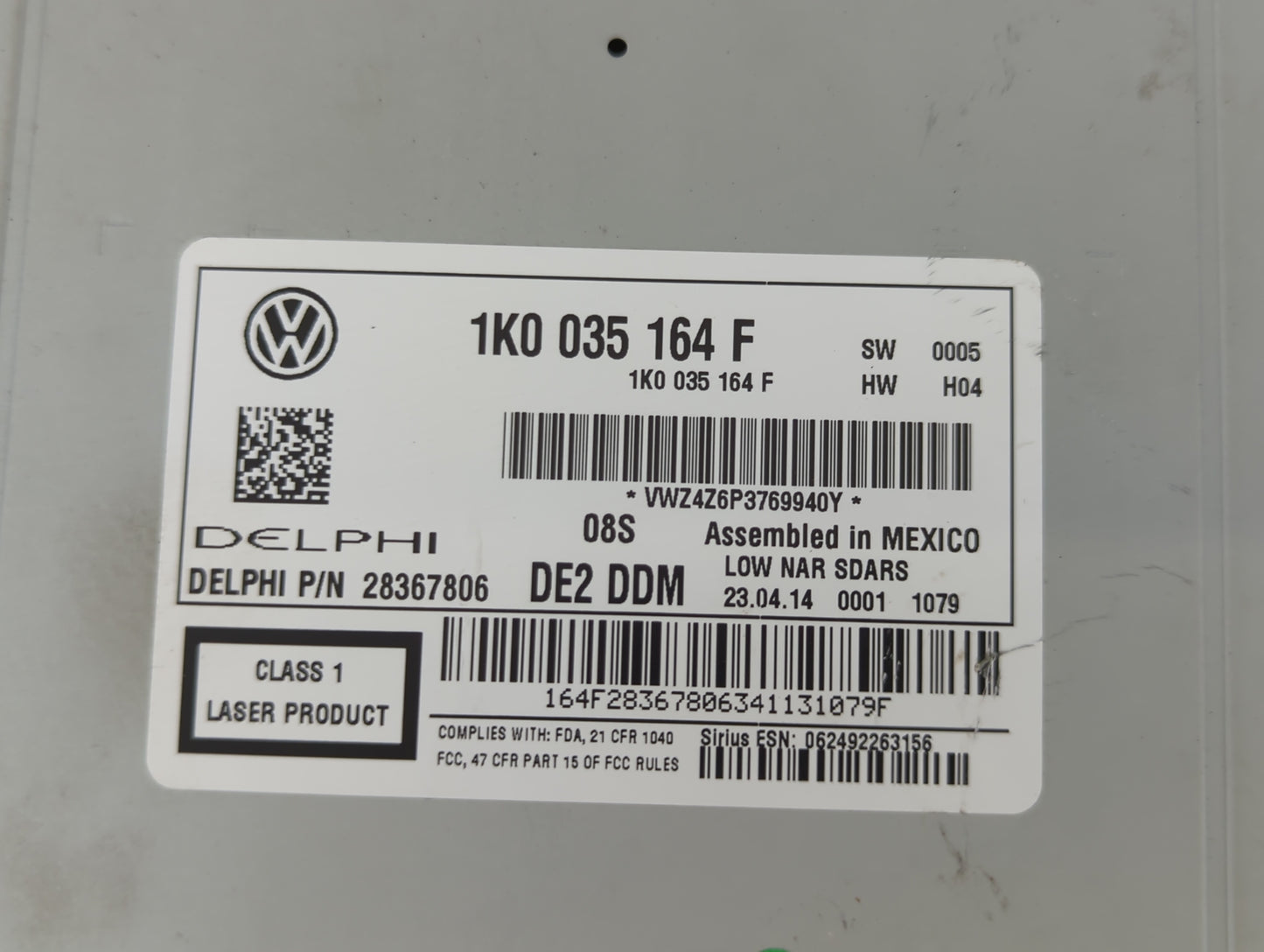 2014-2014 Volkswagen Jetta Am Fm Cd Player Radio Receiver - Oemusedautoparts1.com