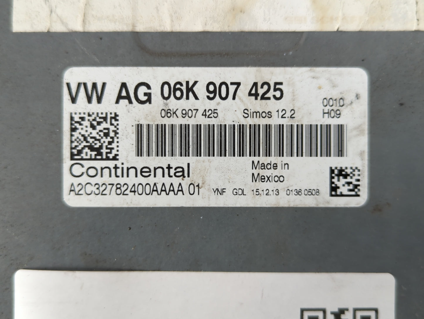 2014 Volkswagen Jetta PCM Engine Control Computer ECU ECM PCU OEM P/N:06K 907 425 Fits OEM Used Auto Parts - Oemusedautopart