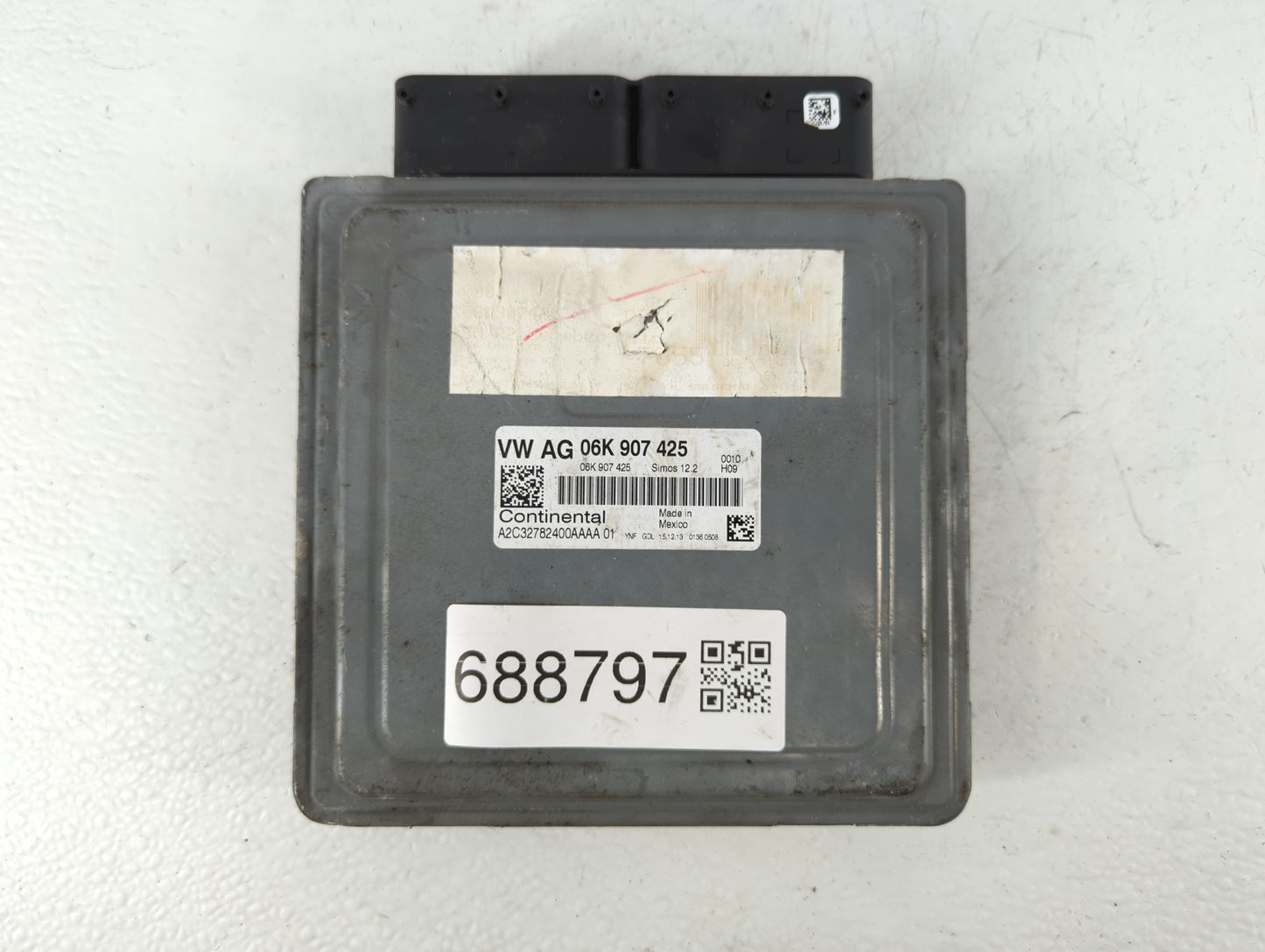 2014 Volkswagen Jetta PCM Engine Control Computer ECU ECM PCU OEM P/N:06K 907 425 Fits OEM Used Auto Parts - Oemusedautopart
