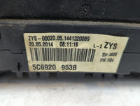 2014 Volkswagen Jetta Instrument Cluster Speedometer Gauges P/N:5C6920 953B Fits OEM Used Auto Parts - Oemusedautoparts1.com