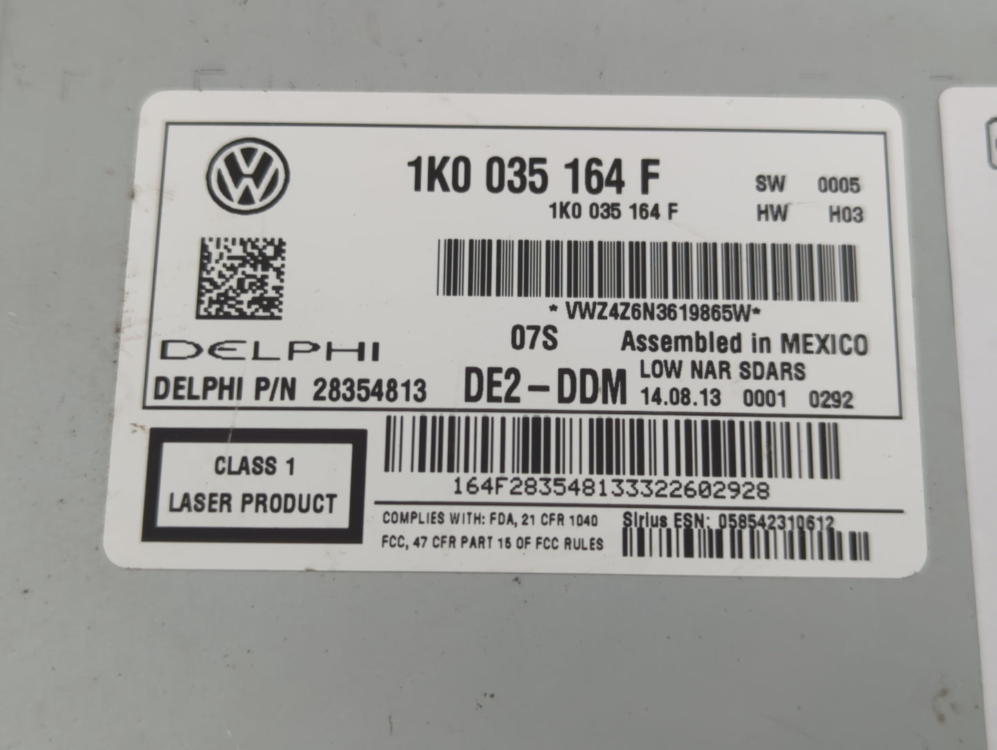2011-2014 Volkswagen Jetta Am Fm Cd Player Radio Receiver - Oemusedautoparts1.com