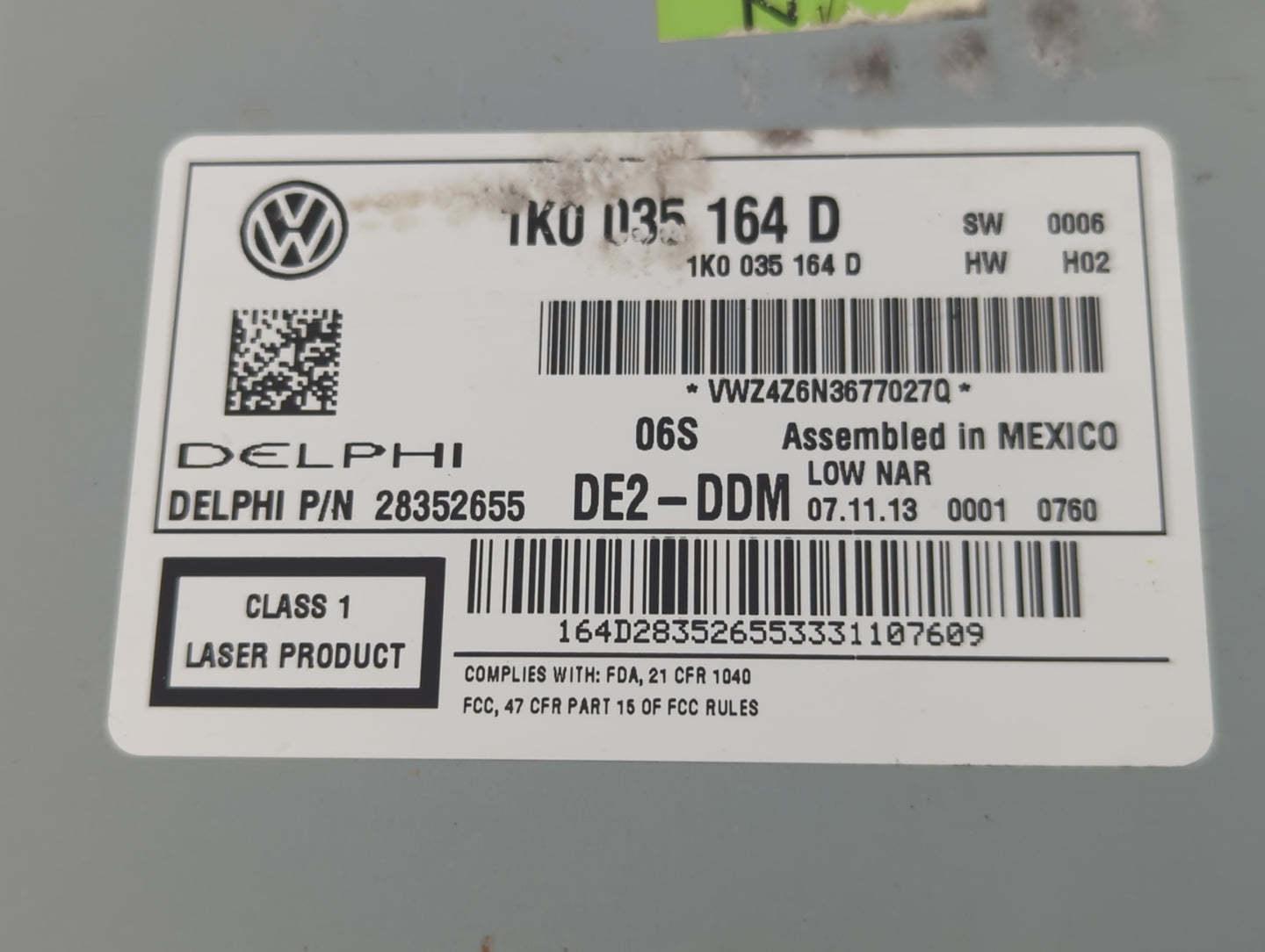 2011-2014 Volkswagen Jetta Am Fm Cd Player Radio Receiver - Oemusedautoparts1.com