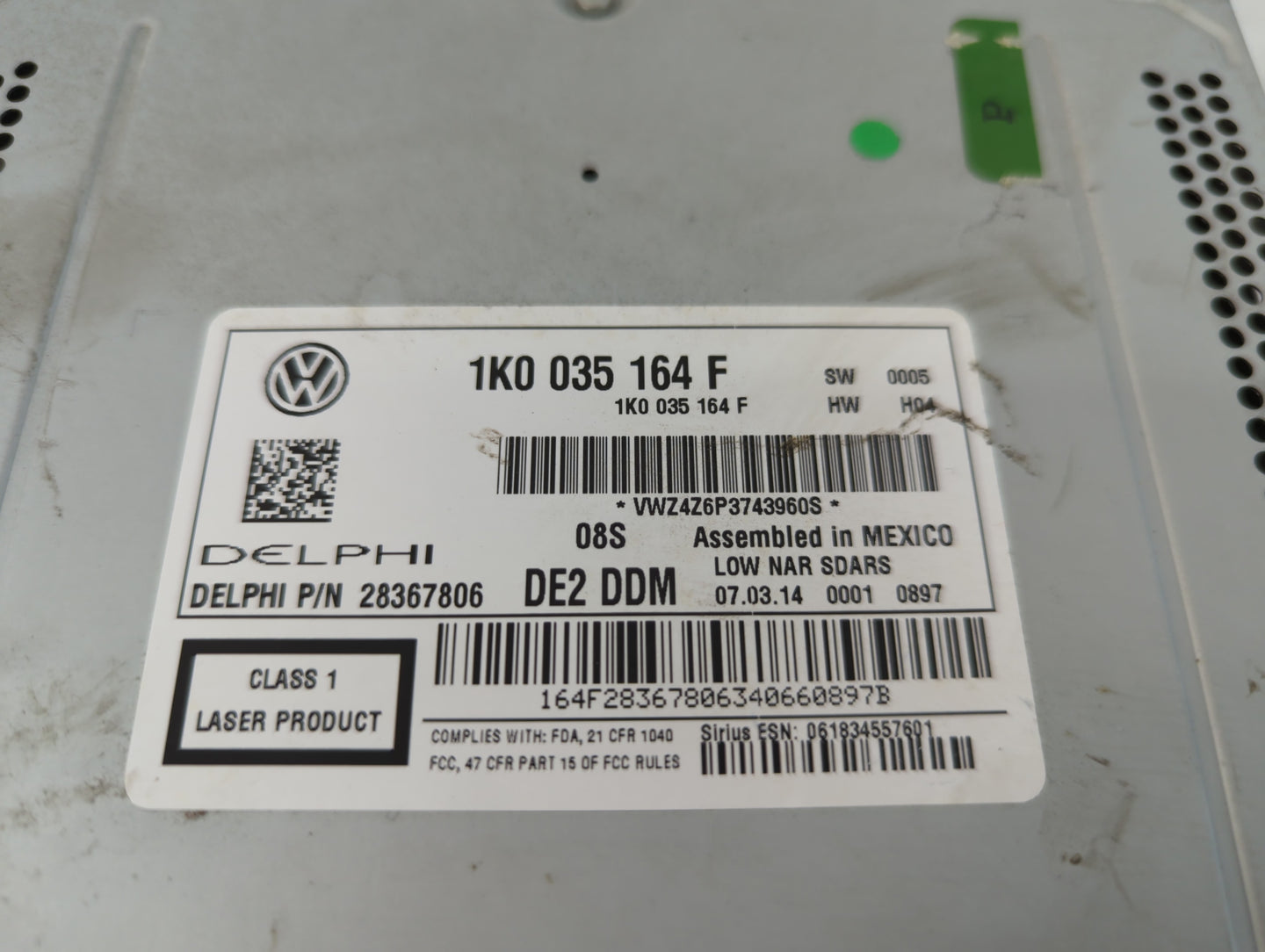 2014-2014 Volkswagen Jetta Am Fm Cd Player Radio Receiver - Oemusedautoparts1.com