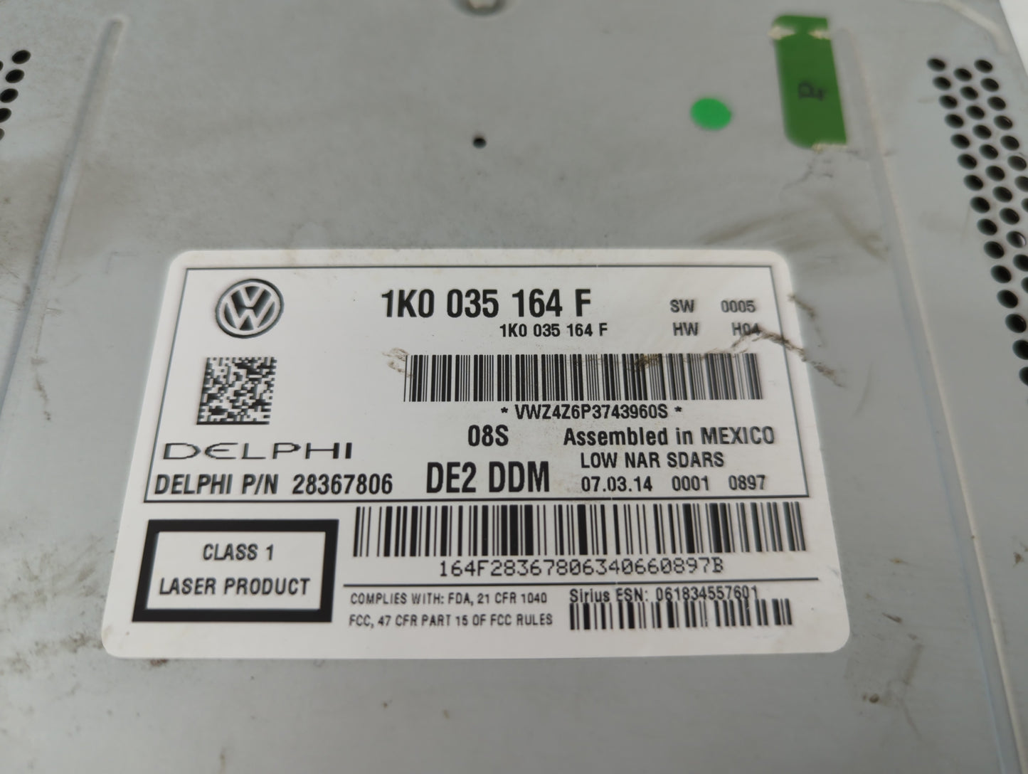 2014-2014 Volkswagen Jetta Am Fm Cd Player Radio Receiver - Oemusedautoparts1.com
