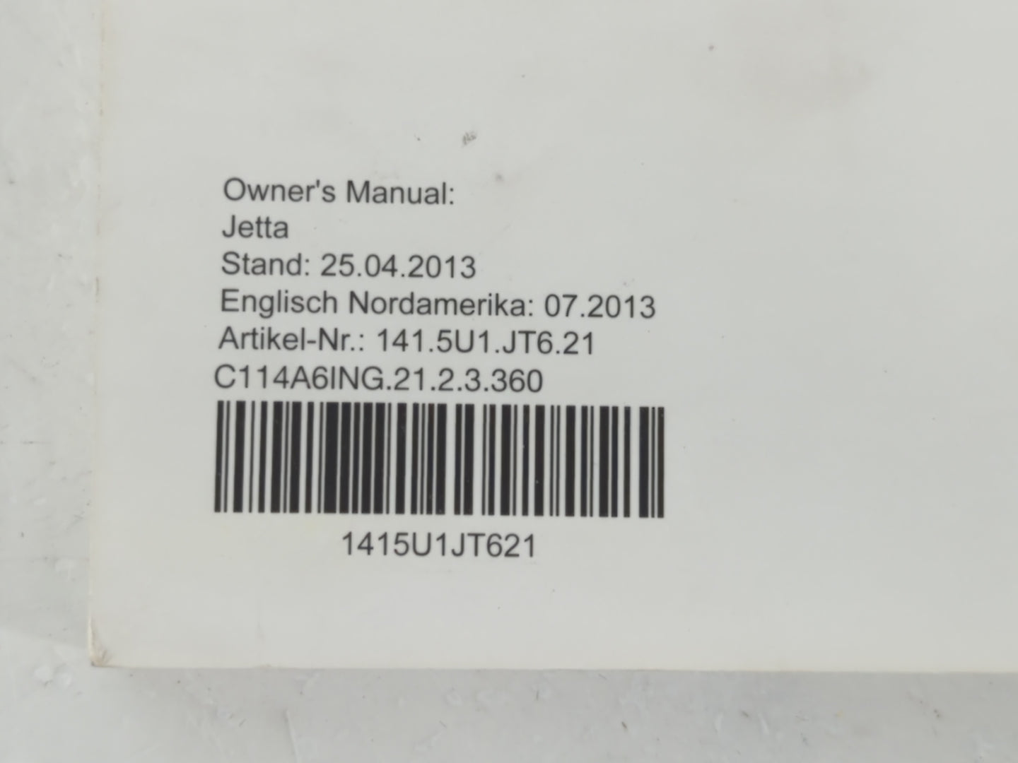 2014 Volkswagen Jetta Owners Manual Book Guide OEM Used Auto Parts - Oemusedautoparts1.com