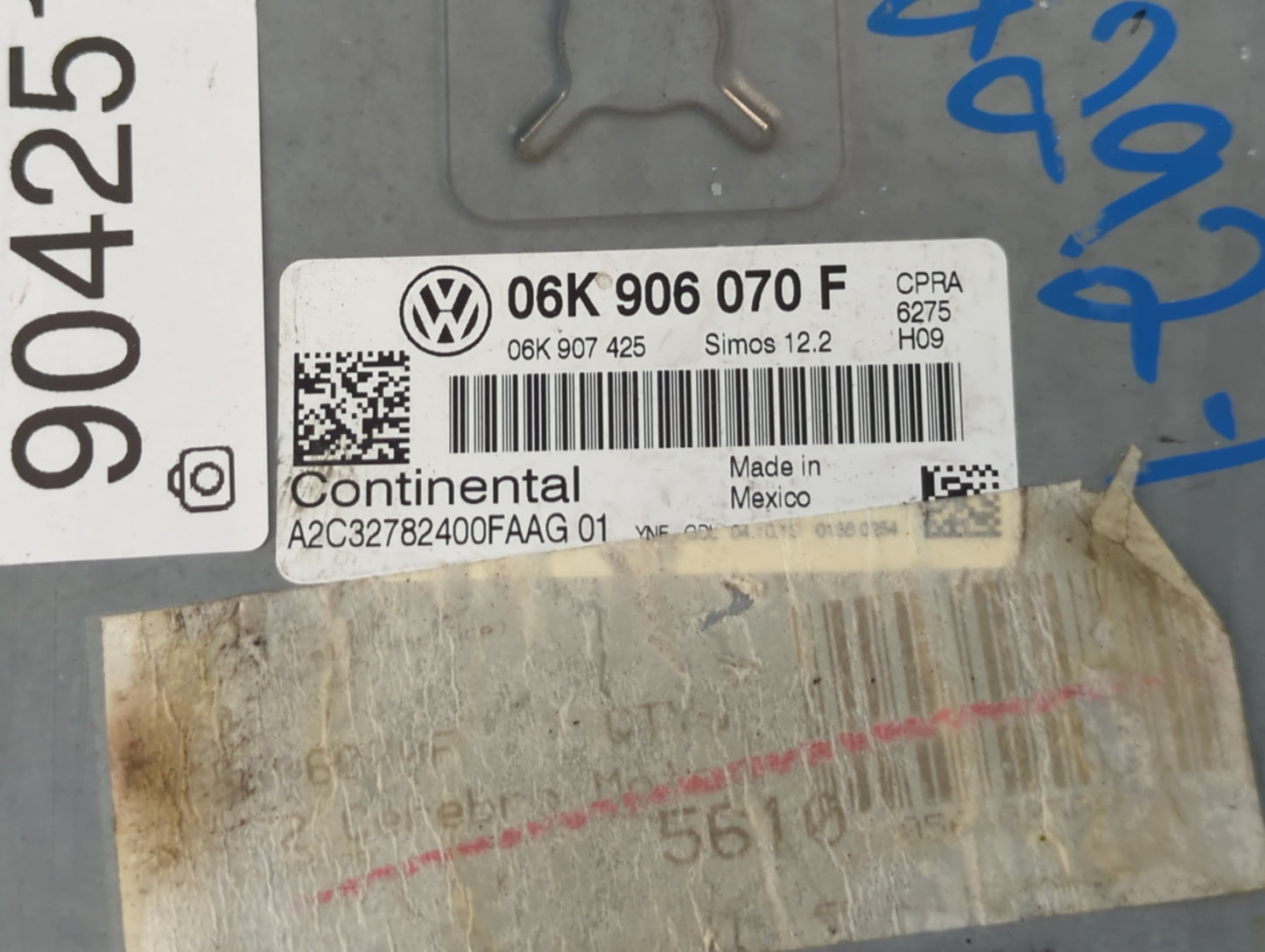 2014 Volkswagen Jetta PCM Engine Control Computer ECU ECM PCU OEM P/N:06K 906 070 F Fits OEM Used Auto Parts - Oemusedautopa