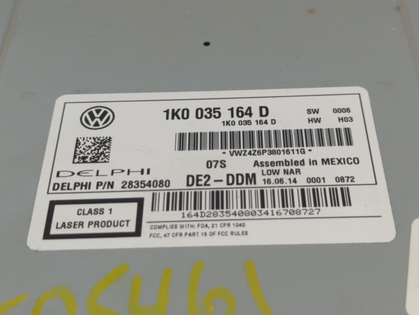2014-2017 Volkswagen Jetta Radio AM FM Cd Player Receiver Replacement P/N:1K0 035 164 D Fits Fits 2013 2014 2015 2016 2017 O
