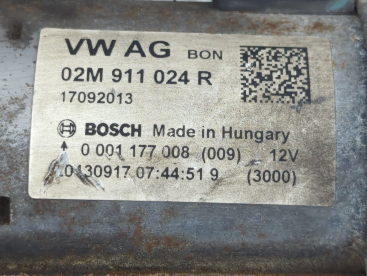 2014-2020 Volkswagen Passat Car Starter Motor Solenoid OEM P/N:02M 911 024 R Fits OEM Used Auto Parts - Oemusedautoparts1.co