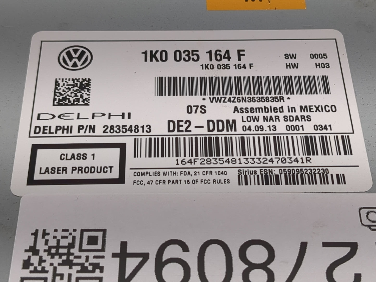 2012-2015 Volkswagen Passat Radio AM FM Cd Player Receiver Replacement P/N:1K0 035 164 F Fits Fits 2011 2012 2013 2014 2015 