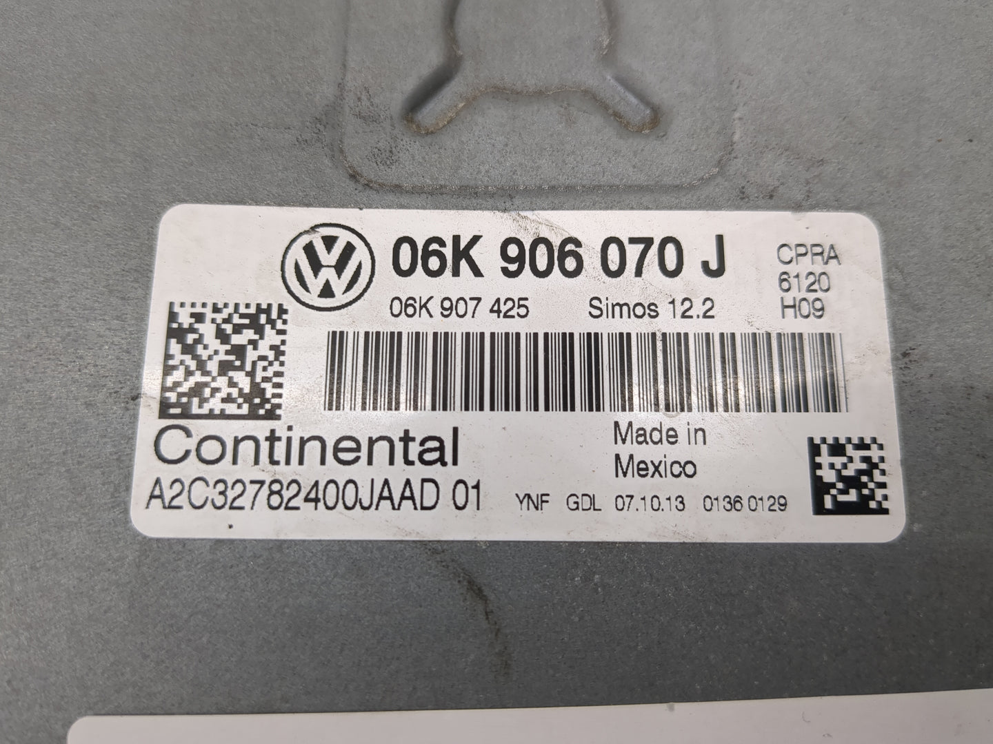 2014 Volkswagen Passat PCM Engine Control Computer ECU ECM PCU OEM P/N:06K906070J 06K907425, A2C32782400JAAD Fits OEM Used A