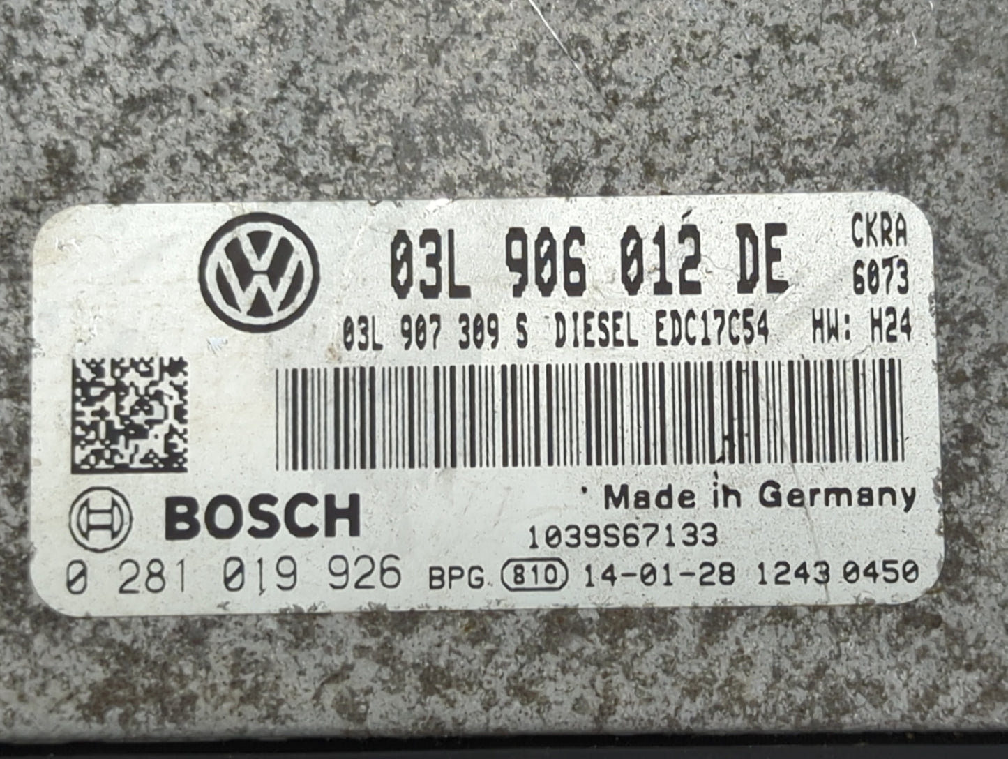 2013-2014 Volkswagen Passat PCM Engine Control Computer ECU ECM PCU OEM P/N:03L906012DE 03L907309S, 0281019926 Fits Fits 201