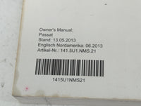 2014 Volkswagen Passat Owners Manual Book Guide P/N:141.5U1.NMS.21 1415U1NMS21 OEM Used Auto Parts - Oemusedautoparts1.com