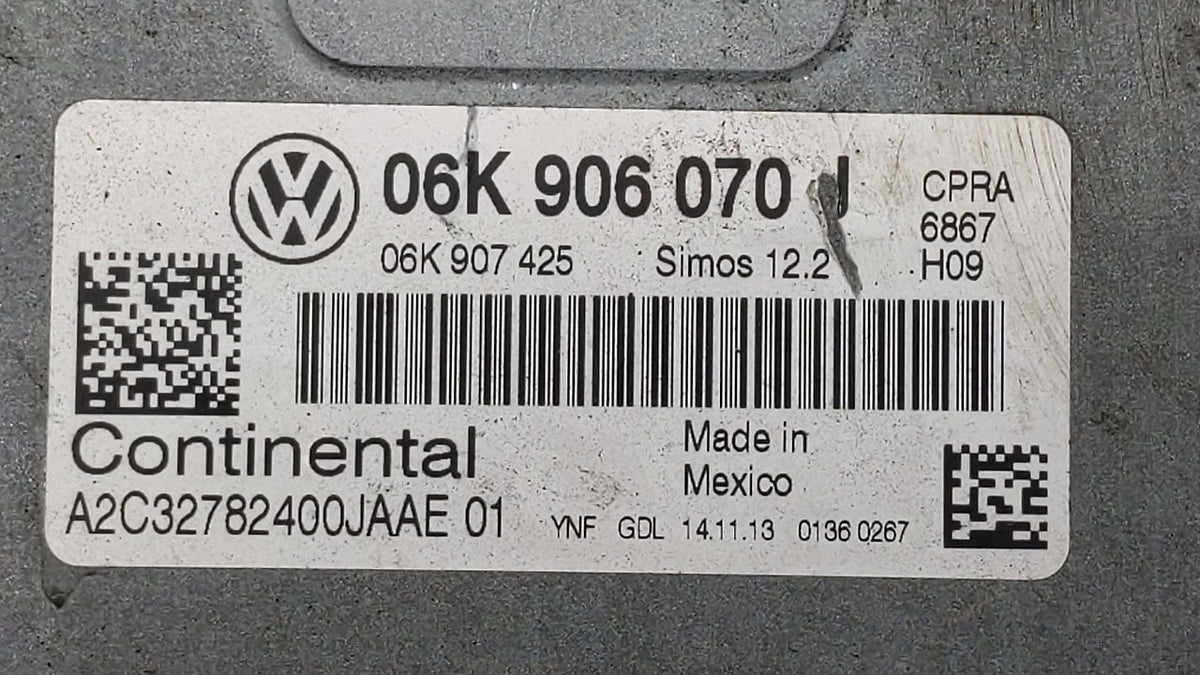 2014 Volkswagen Passat PCM Engine Control Computer ECU ECM PCU OEM P/N:06K 906 070 H 06K 906 070 J OEM Used Auto Parts - Oem