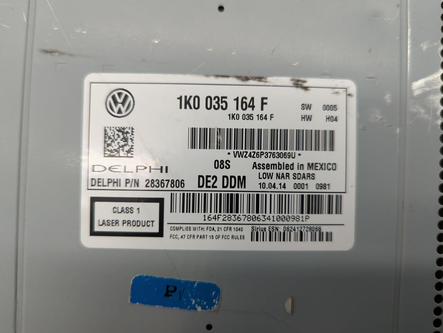 2013-2015 Volkswagen Passat Radio AM FM Cd Player Receiver Replacement P/N:1K0035164F 1K0 035 164 F Fits Fits 2013 2014 2015