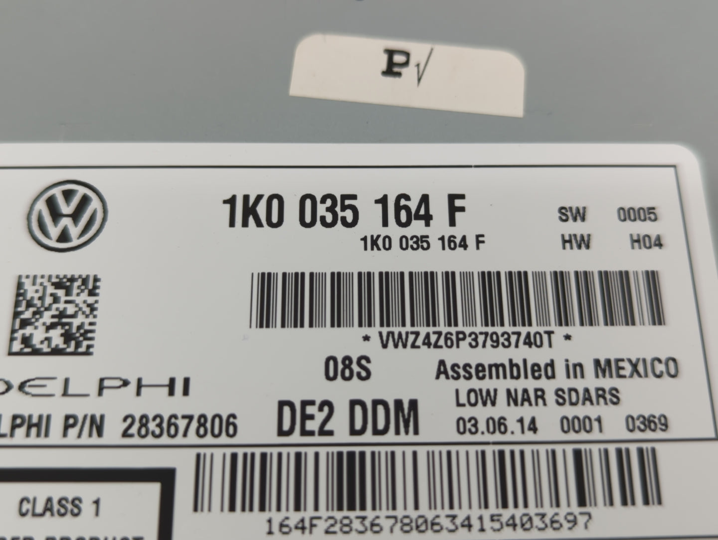2012-2015 Volkswagen Passat Radio AM FM Cd Player Receiver Replacement P/N:1K0 035 164 F Fits Fits 2011 2012 2013 2014 2015 