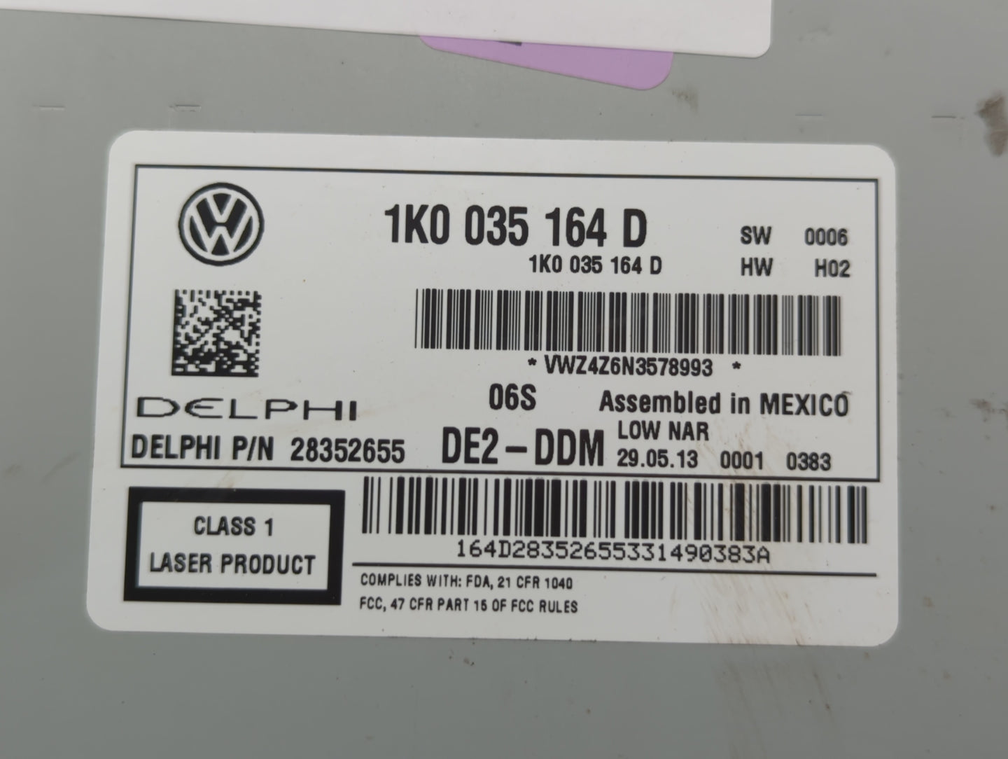 2012-2015 Volkswagen Passat Am Fm Cd Player Radio Receiver - Oemusedautoparts1.com