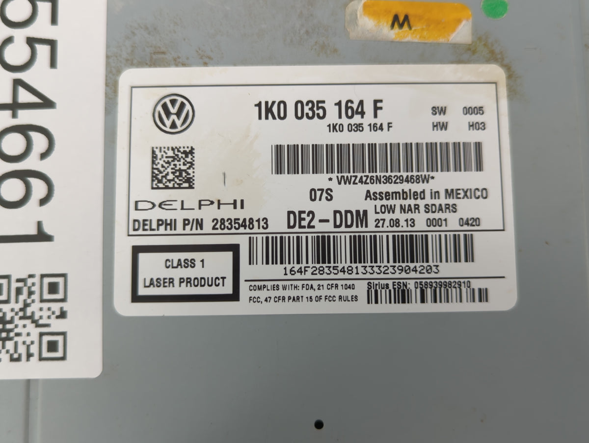 2012-2015 Volkswagen Passat Am Fm Cd Player Radio Receiver 554661 - Oemusedautoparts1.com
