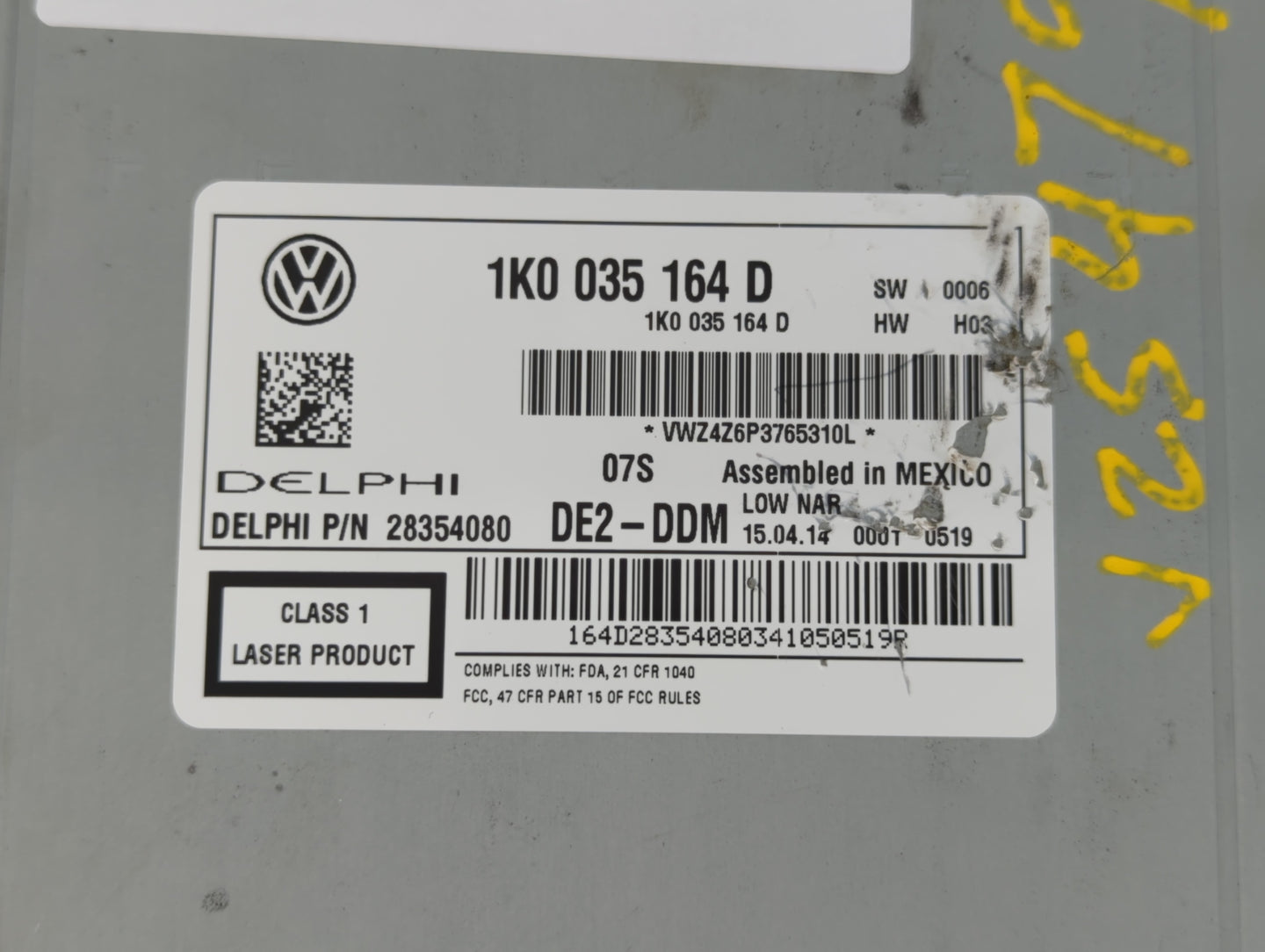 2012-2015 Volkswagen Passat Am Fm Cd Player Radio Receiver - Oemusedautoparts1.com