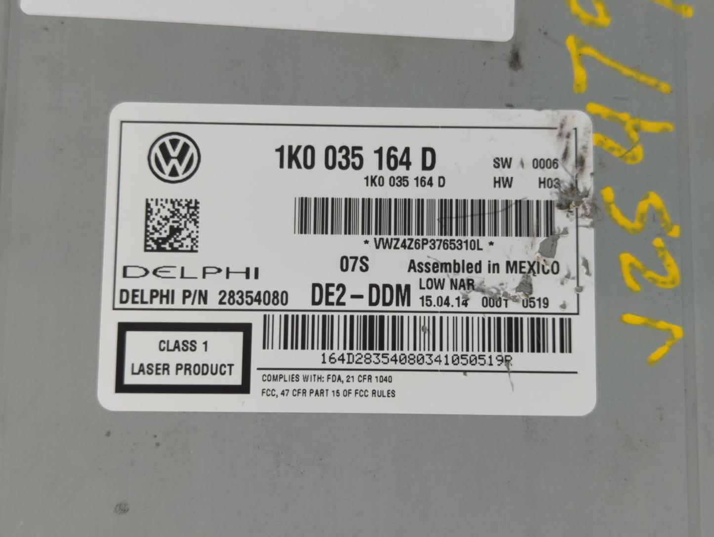 2012-2015 Volkswagen Passat Am Fm Cd Player Radio Receiver - Oemusedautoparts1.com