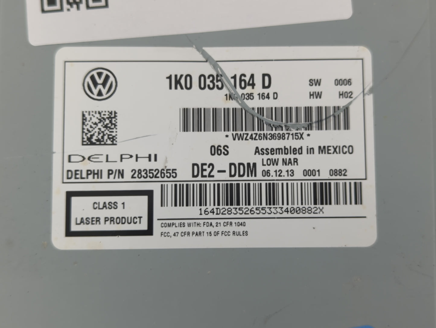 2012-2015 Volkswagen Passat Am Fm Cd Player Radio Receiver - Oemusedautoparts1.com