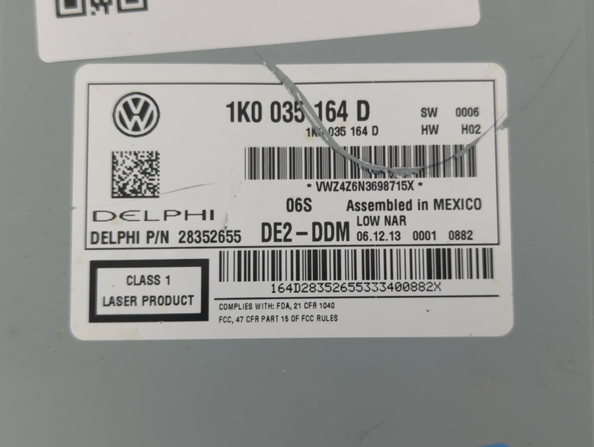 2012-2015 Volkswagen Passat Am Fm Cd Player Radio Receiver 572997 - Oemusedautoparts1.com