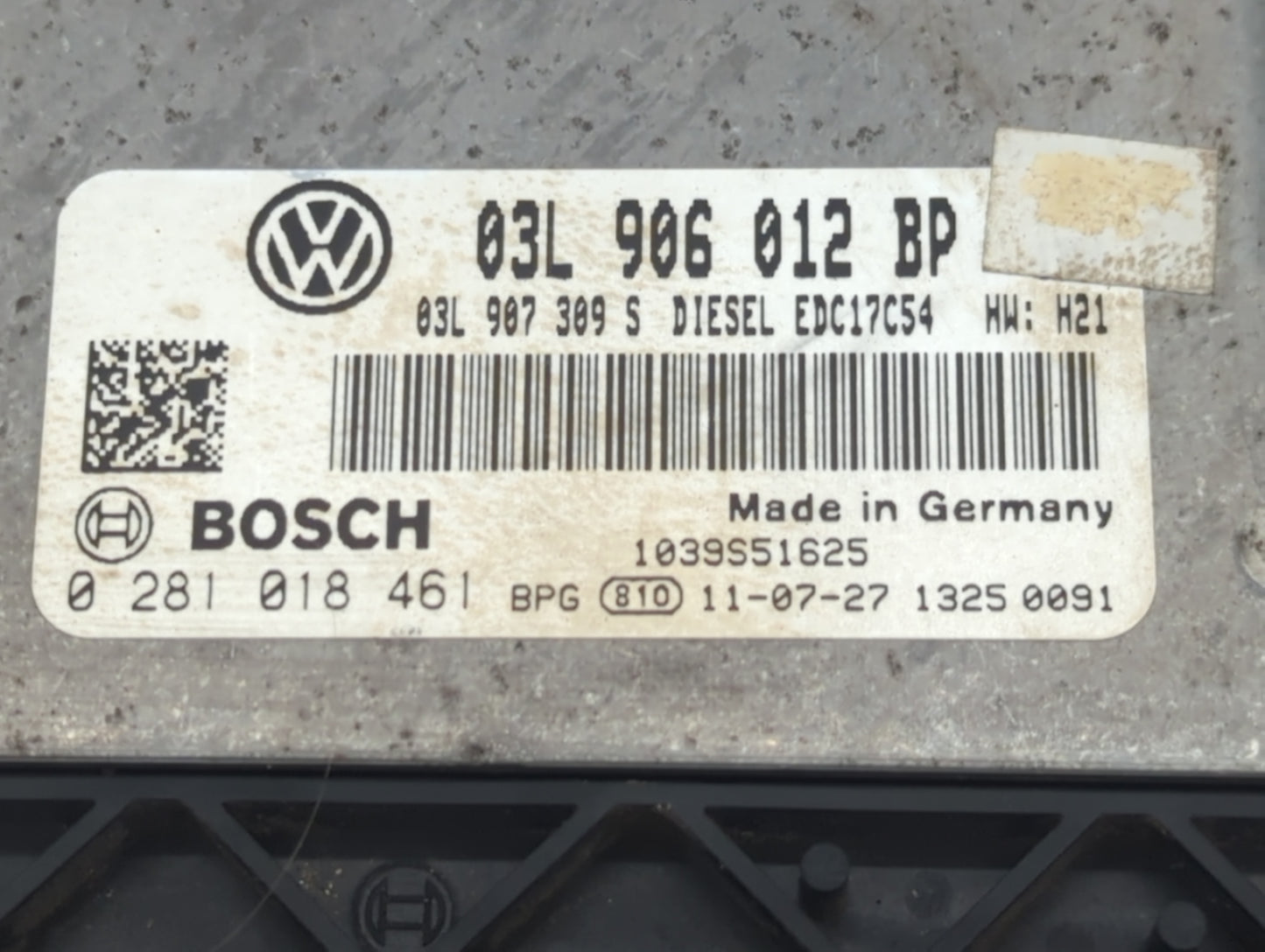 2013-2014 Volkswagen Passat PCM Engine Control Computer ECU ECM PCU OEM P/N:03L 906 012 BP Fits Fits 2013 2014 OEM Used Auto