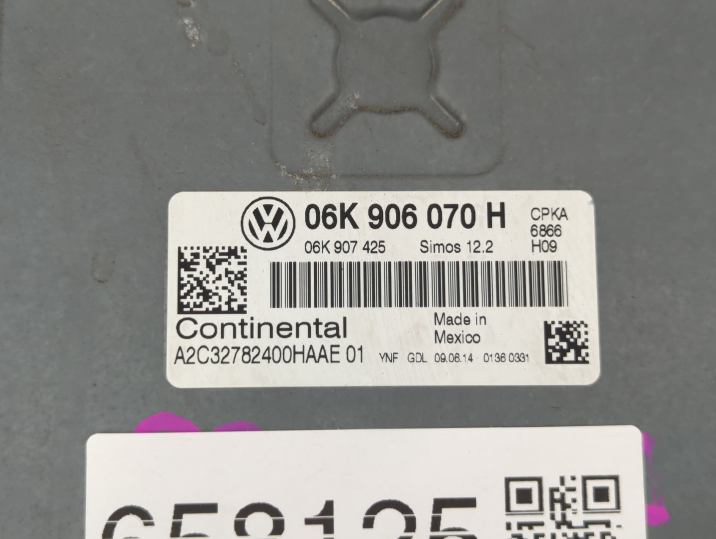2014 Volkswagen Passat PCM Engine Control Computer ECU ECM PCU OEM P/N:06K 906 070 H Fits Fits 2015 OEM Used Auto Parts - Oe
