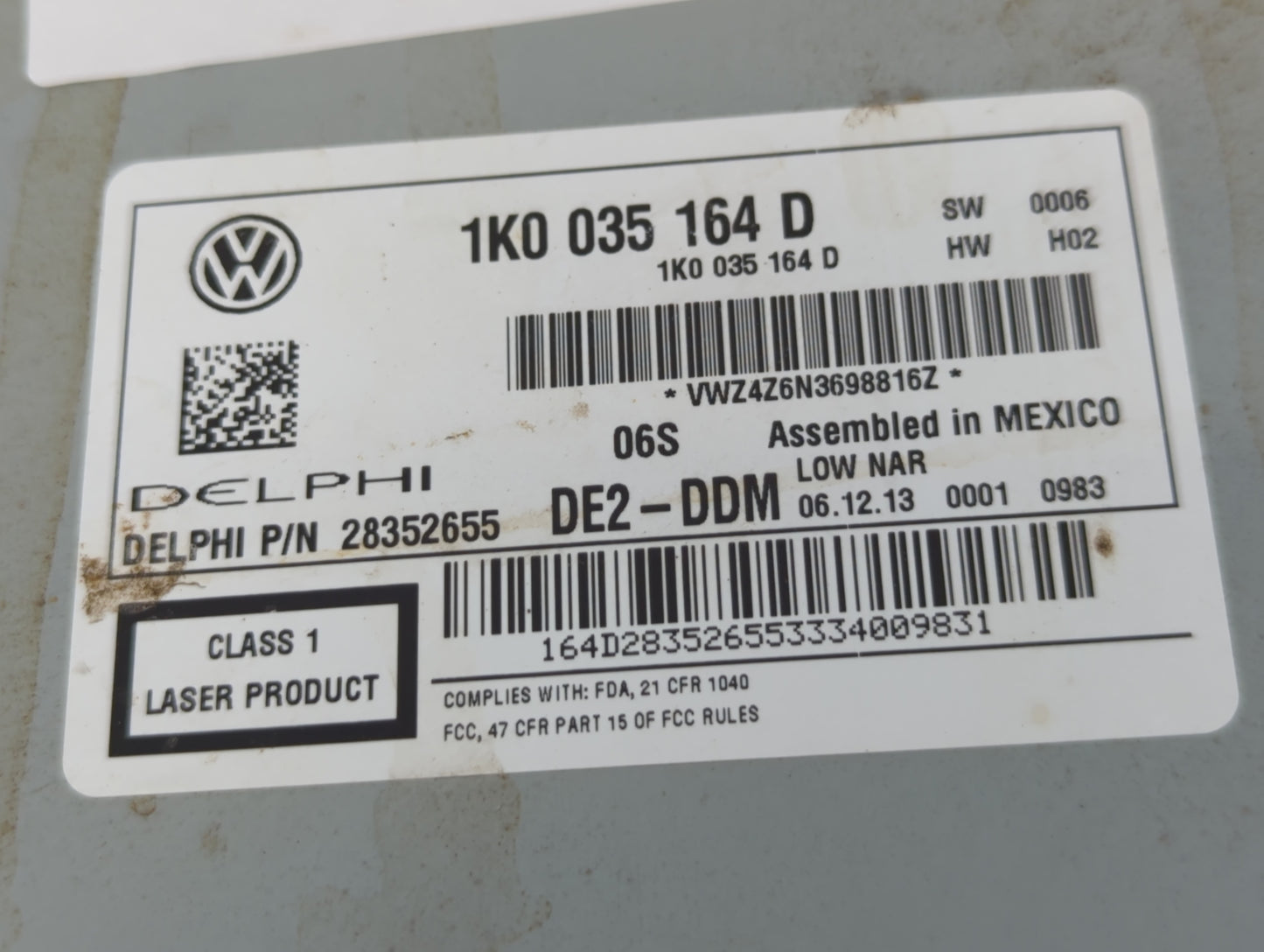 2012-2015 Volkswagen Passat Am Fm Cd Player Radio Receiver - Oemusedautoparts1.com