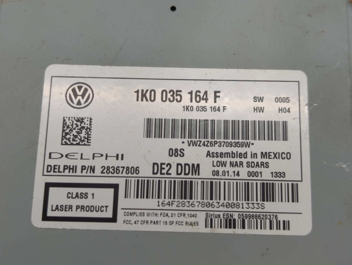 2013-2015 Volkswagen Passat Am Fm Cd Player Radio Receiver - Oemusedautoparts1.com