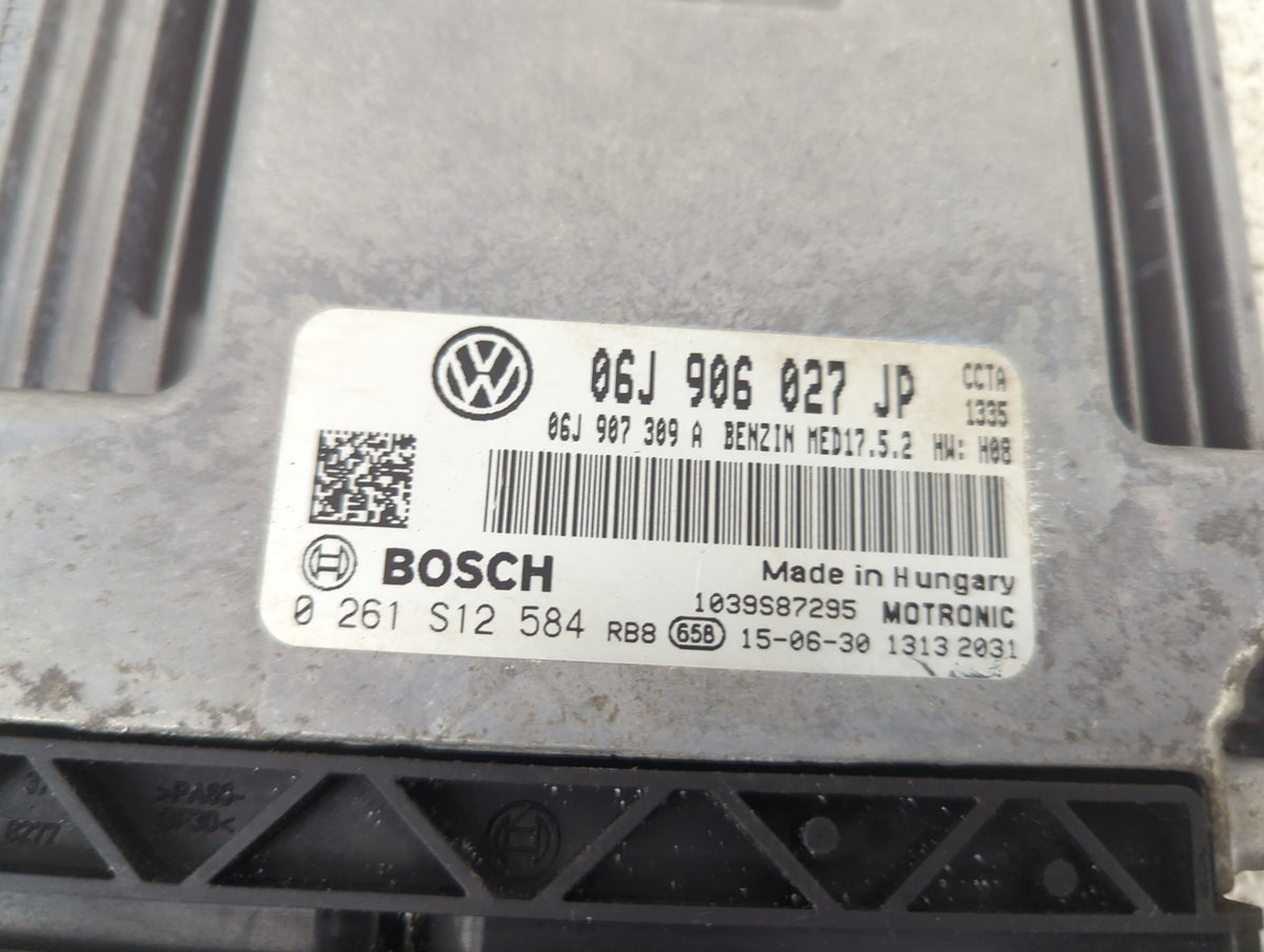 2016 Volkswagen Tiguan PCM Engine Control Computer ECU ECM PCU OEM P/N:06J906027JP 06J907309A, 0261S12584 Fits OEM Used Auto