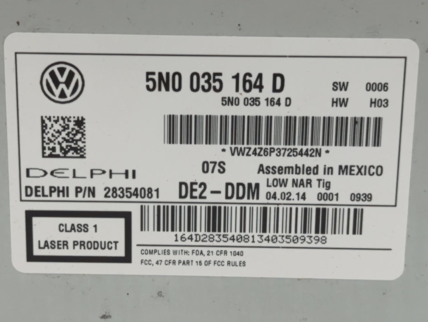 2009-2017 Volkswagen Tiguan Am Fm Cd Player Radio Receiver - Oemusedautoparts1.com